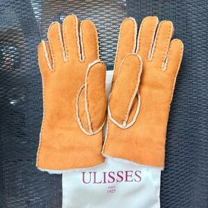Lavaria Ulisses Shearling Sherpa Lined Gloves Size 7 Made in Lisbon Portugal